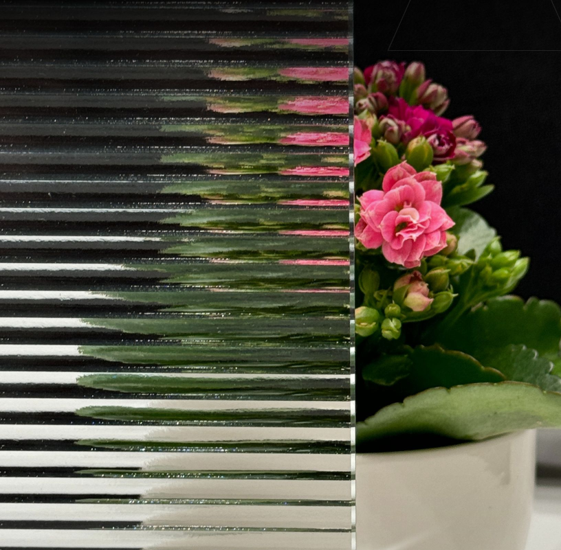 Правоъгълно огледало HARMONY с LED осветление и подрамка от орнаментно стъкло тип Флейта